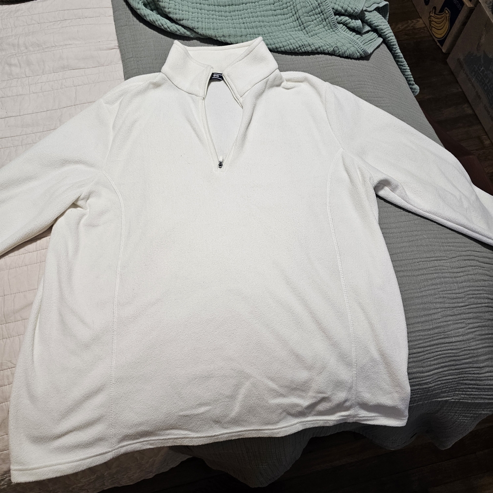 Lands' End Cream Fleece Pullover